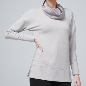 WHBM - Funnel Neck Side-Zipper - Heather Stone Sz‎ XS
